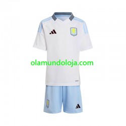 Camisola Aston Villa Criança Equipamento Segundo 2024-2025 Manga Curta